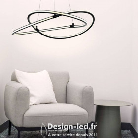 https://design-led.fr/ Suspension LED SOLMU noir 50W 3000K Ø60 cm 235,20 € 235,20 € LN1610-N-BC