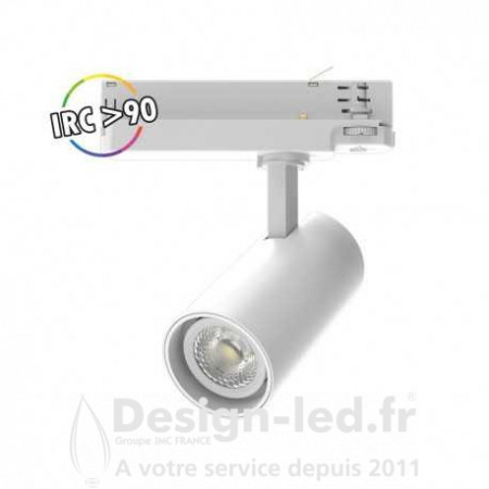 Spot LED sur Rail Blanc 25W 4000K 2500 LM IRC90 rail 3 allumages, miidex 100225 Miidex Lighting 70,40 € Systèmes led Triphasés