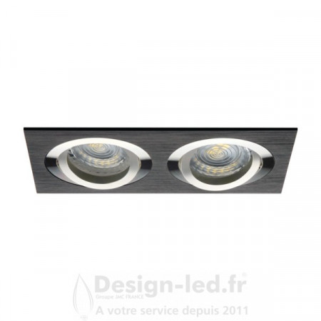 Support plafond SEIDY 90x170 mm noir aluminium 2x GU10, kanlux 18284 promo 20,00 € -70%