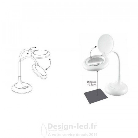 Lampe de table avec loupe 8W CCT dimmable - Lampe de lecture