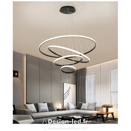 Lampe Suspendue Tringhs noir 4 rond 55w CTT dimmable par télécommande, dla A2587 Design-LED 288,00 € Luminaire suspendu