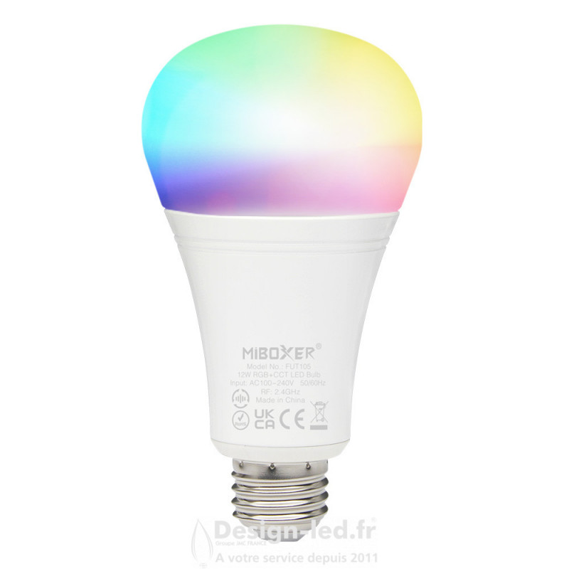 Ampoule connectée WIFI - E27 - 12W CCT + RGB • MMElectricité