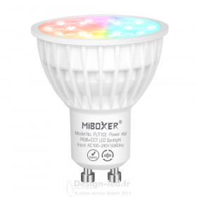 Spot LED RGB&CCT GU10 4W pilotable