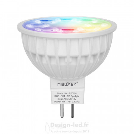 Spot LED GU5.3 - MR16 RGB&CCT 4W, Mi-Light, Miboxer, FUT104, 78391 MiBoxer / MiLight 19,50 € Ampoule LED Miboxer