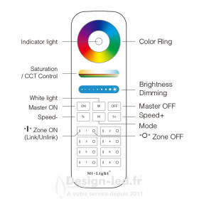 https://design-led.fr/ Télécommande Radio Fréquence RGB&CCT 8 zones 21,60 € 21,60 € FUT089