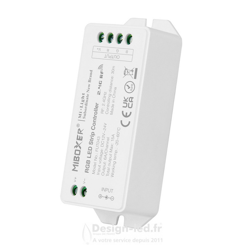https://design-led.fr/ Contrôleur de bande à LED 2.4 GHz RGB 14,80 € 14,80 € FUT043