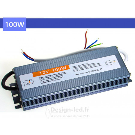 Alimentation LED 100W 12VDC 8.33A IP67 110-250V slim, dla A2016 Design-LED 58,90 € Alimentation LED 12v