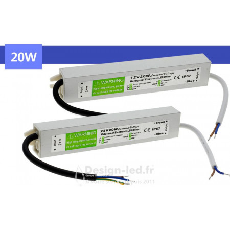 Alimentation LED 20W 12VDC 1.66A IP67 90-250V slim, dla A2013 Design-LED 16,60 € Alimentation LED 12v