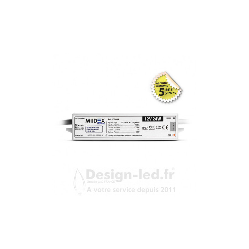 https://design-led.fr/ Alimentation pour LED 24W - 12V DC - IP67 - GARANTIE 5 ANS 20,00 € 20,00 € 100464