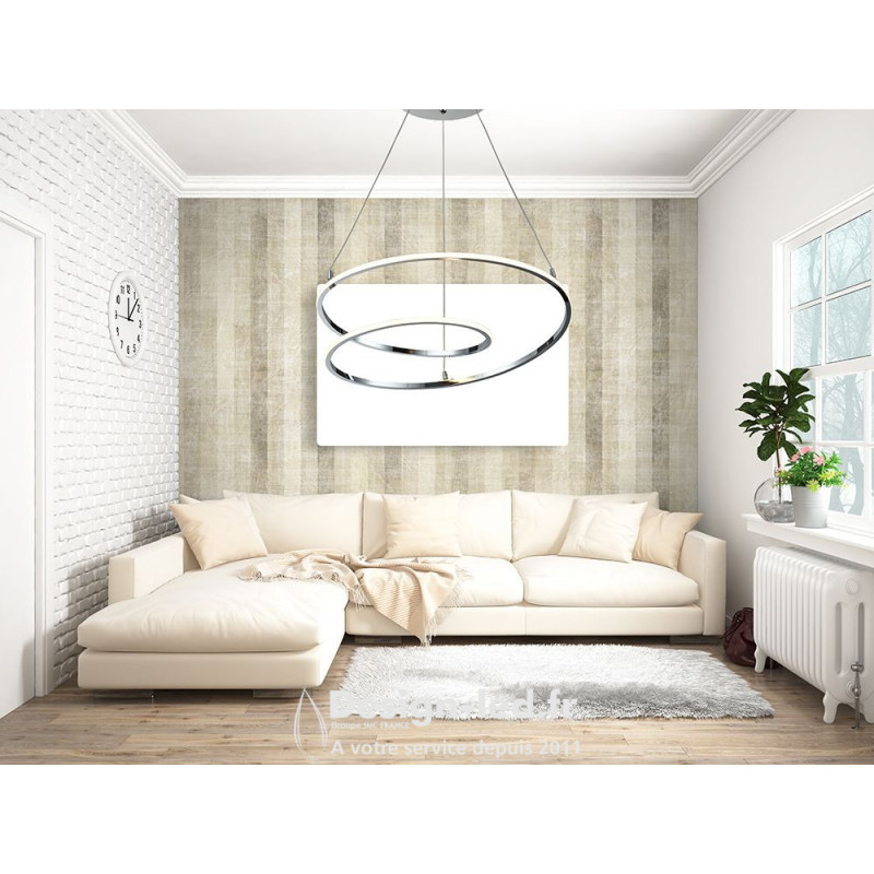 Lampe de plafond LED Ovale suspendu intérieur salon 120cm 54W blanc 6000K -  Discount AutoSport