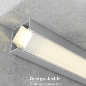 Profilé Aluminium Coin Kopep diffuseur blanc- 2 Mètres
