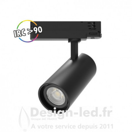 Spot LED sur Rail Noir 25W 3000K 2500 LM IRC90 rail 3 allumages, miidex 100228 Miidex Lighting 73,40 € Projecteur led triphasés