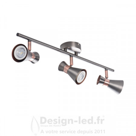 Luminaire mural et plafonnier MILENO argent / cuivre 3xGU10, kanlux 29117 49,90 €