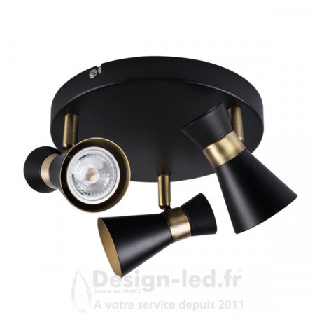 Luminaire mural et plafonnier MILENO noir / or 3xGU10, kanlux 29112 47,30 €