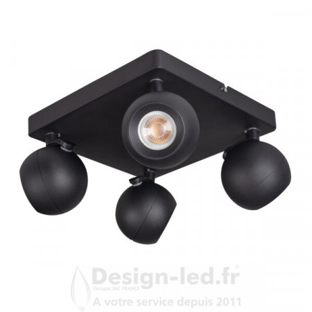 Luminaire mural et plafonnier GALOBA 4xGU10 Noir, kanlux 33679 107,40 €