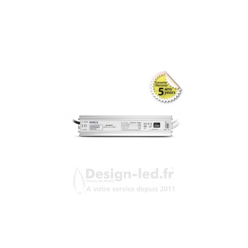 https://design-led.fr/ Alimentation LED 150W 12V DC 12.5A IP67, miidex 100473 79,30 € 79,30 €
