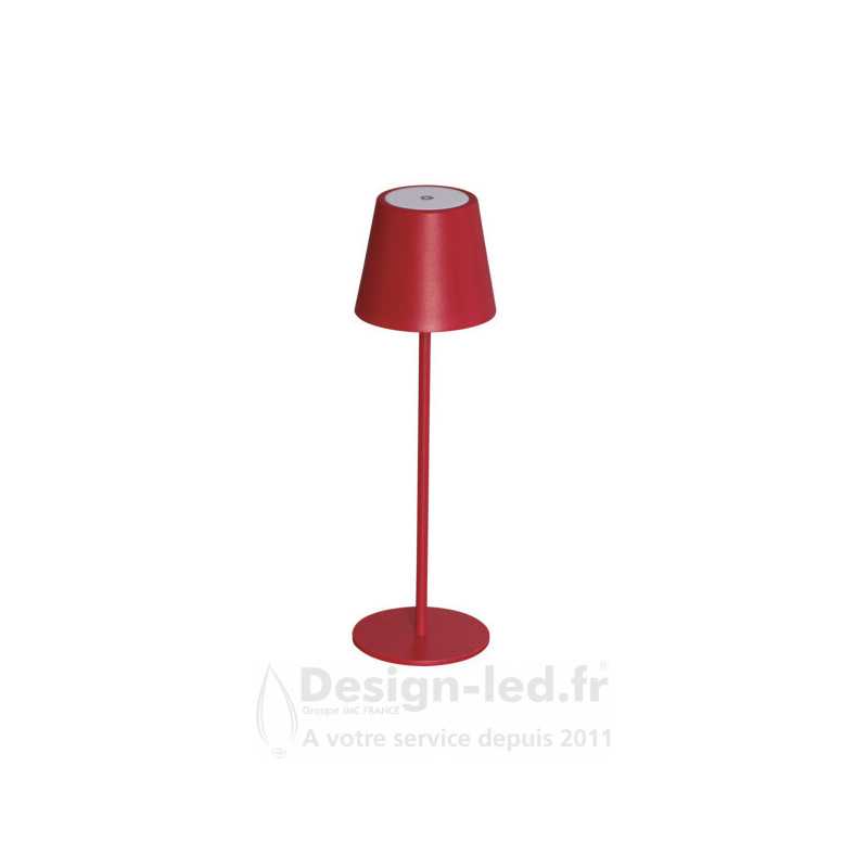 Lampe de table LED INITA LED IP54 1.2W 3000k rechargeable rouge, ka