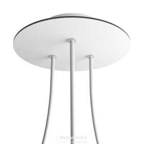 Kit rosace Rose-One rond de 200 mm de diamètre, avec 3 trous et 4 trous latéraux blanc mat, dla KROR203TF102