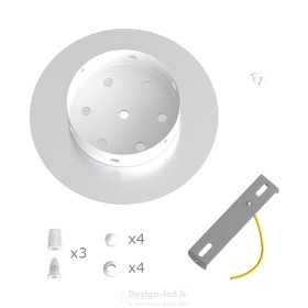 https://design-led.fr/ Kit rosace Rose-One rond de 200 mm de diamètre, avec 3 trous et 4 trous latéraux blanc mat, dla KROR20...
