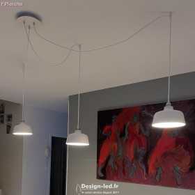 https://design-led.fr/ Kit rosace Rose-One rond de 200 mm de diamètre, avec 3 trous et 4 trous latéraux blanc mat, dla KROR20...