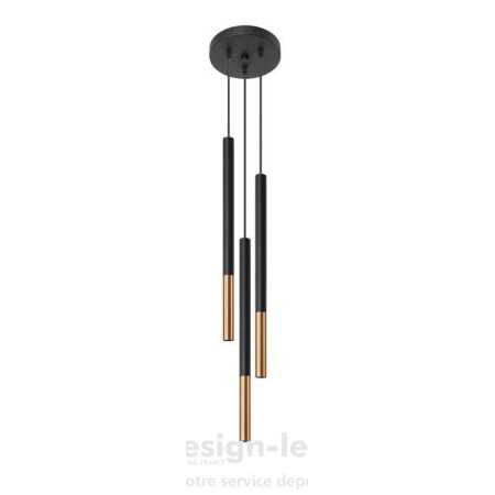 Lampe suspendue MOZAICA 3P noir/cuivre 3xG9, sollux SL.0890 117,20 €