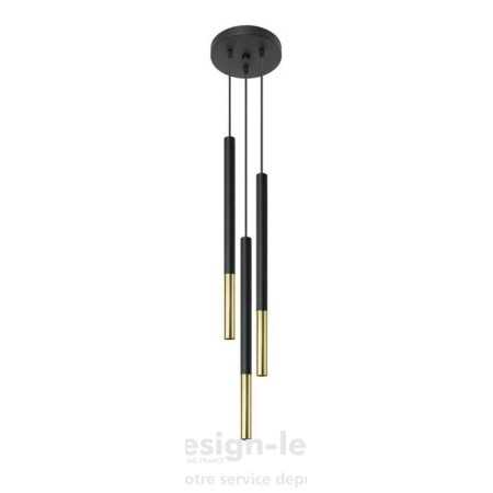 Lampe suspendue MOZAICA 3P noir/doré 3xG9, sollux SL.0893 117,20 €