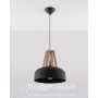 Lampe pendante CASCO noir/bois naturel E27, sollux SL.0390 88,60 €