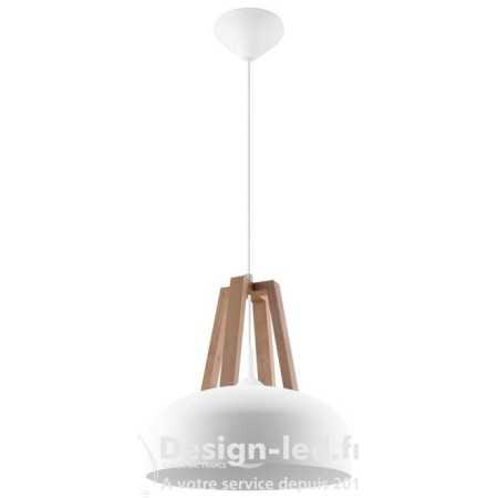 Lampe pendante CASCO blanc/bois naturel E27, sollux SL.0388 88,60 €