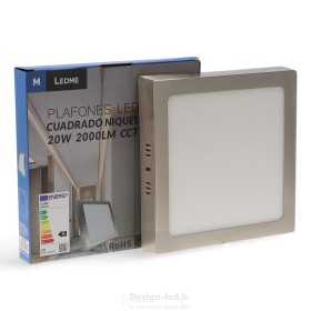 https://design-led.fr/ Plafonnier Led Carré Série Slim Nickel 20W Cct 25,20 € 25,20 € LM5544