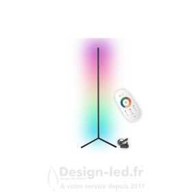 Lampadaire LED RGB 20W 140cm noir dimmable par télécommande