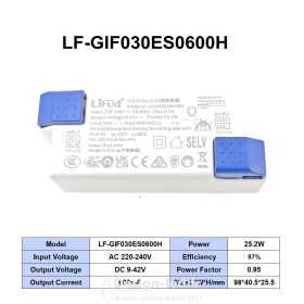 Driver LIFUD 25.2 W / 9-42 VDC / 600 mA