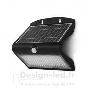 Applique murale LED solaire 8W 4000K détecteur & crépusculaire, miidex 70477
