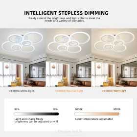 https://design-led.fr/ Lampe de Plafond Led Lunaire 55w CCT blanc dimmable par télécommande 157,00 € 157,00 € A2606