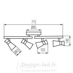 https://design-led.fr/ Luminaire mural et plafonnier MILENO argent / cuivre 4xGU10 61,00 € 61,00 € 29119