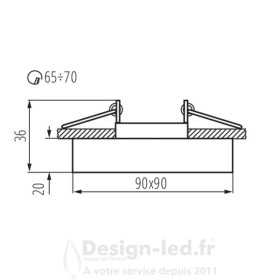 https://design-led.fr/ Support plafond MORTA-B 90x90 mm verre noir 8,50 € 8,50 € 22110