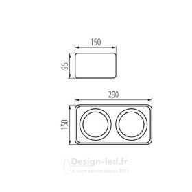 https://design-led.fr/ Plafonnier pour éclairage d'accentuation TUBEO-ES Blanc 2xES111 85,80 € 60,06 € -30%