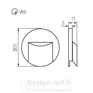 https://design-led.fr/ Luminaire LED pour marches escalier ERINUS-LED R noir 0.8W 12V 4000K 6,90 € 6,90 € 33335