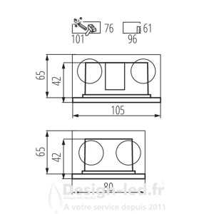https://design-led.fr/ Luminaire encastrable GLASI 3W graphite 105 x 82 mm 4000K IP44 19,70 € 19,70 € 33695