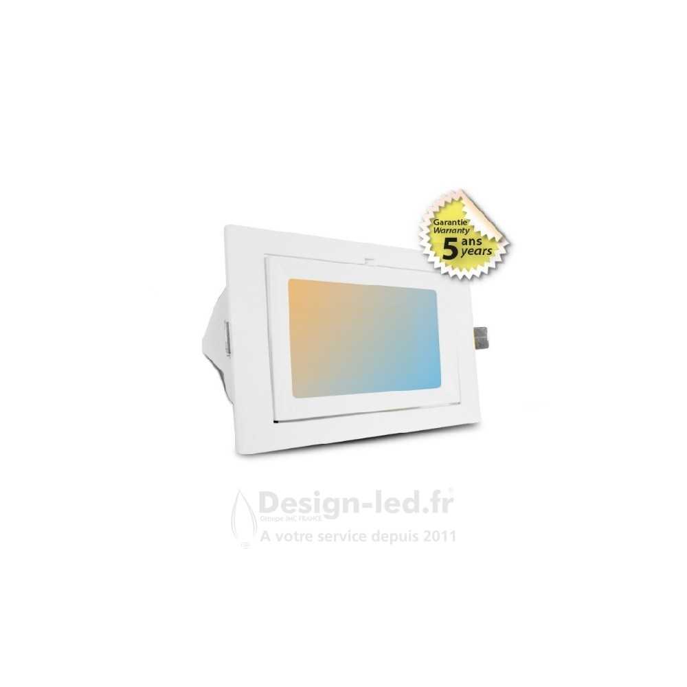 https://design-led.fr/ Spot LED Rectangulaire STELLA Inclinable avec Alimentation Electronique 32/38W CCT GARANTIE 5 ANS 126...