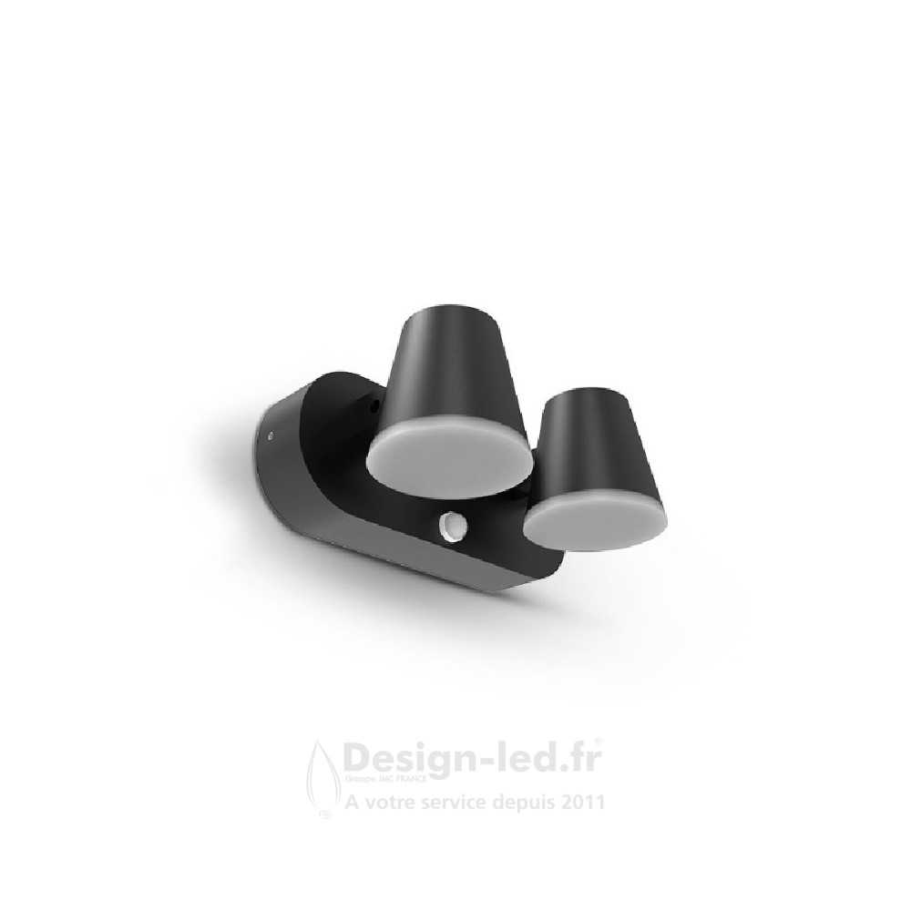 https://design-led.fr/ Applique Murale CAMELIA Double Orientable LED Noir & Détecteur IR 20W 3000K IP54 165,00 € 165,00 € ...