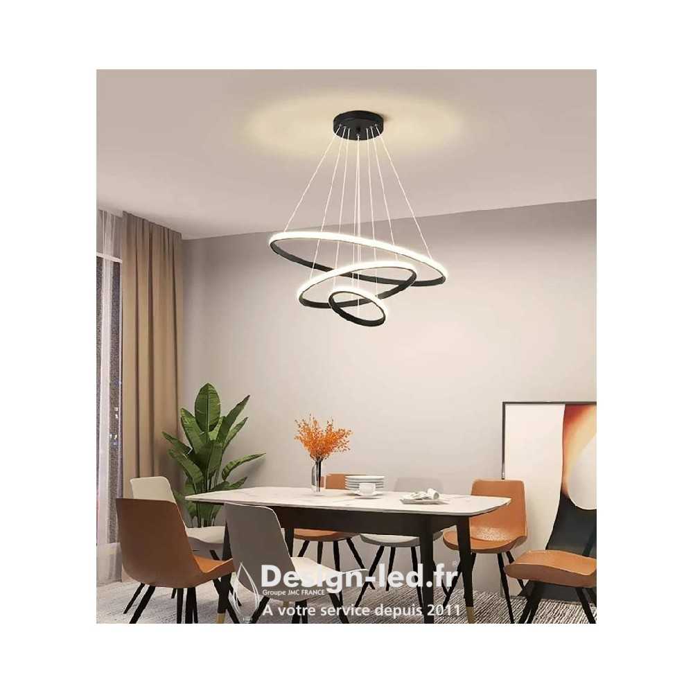 https://design-led.fr/ Lampe Suspendue Tringhs noir 3 anneaux 76w CTT dimmable par télécommande 178,50 € 178,50 € A2617