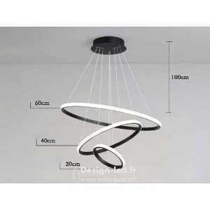 https://design-led.fr/ Lampe Suspendue Tringhs noir 3 anneaux 76w CTT dimmable par télécommande 178,50 € 178,50 € A2617
