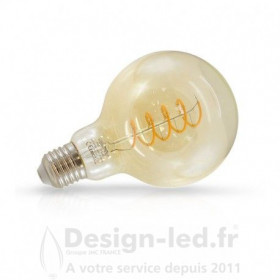 Ampoule LED E27 G95 Filament Spirale 4W 2700K Golden