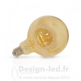 Ampoule LED E27 G125 Filament Spirale 4W 2700K Golden